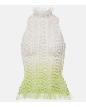 Roberta Einer Top Angel Con Scollo All'Americana - Bianco