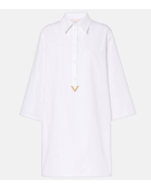 Valentino Cotton And Linen Minidress - White