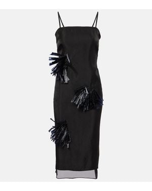 JACQUES WEI Besticktes Maxikleid - Schwarz