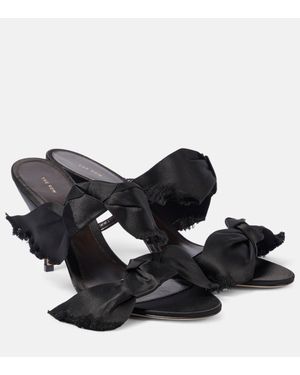 The Row Vika Satin Sandals - Black