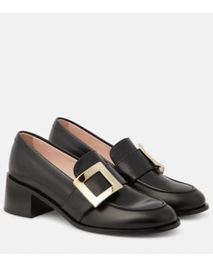 Roger Vivier Viv Rangers Leather Loafers - Black