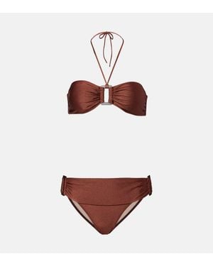 Adriana Degreas Solid Bandeau Bikini - Red
