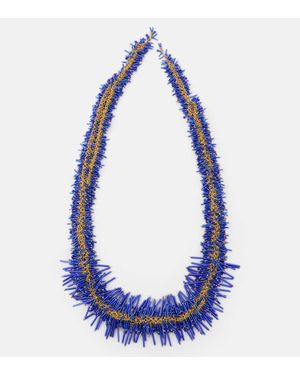 Dries Van Noten Beaded Chain Necklace - Blue