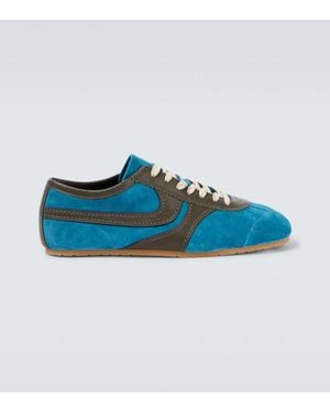 Dries Van Noten Sneakers Aus Veloursleder Und Leder - Blau