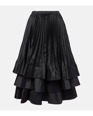 Noir Kei Ninomiya Midirock Aus Satin - Schwarz