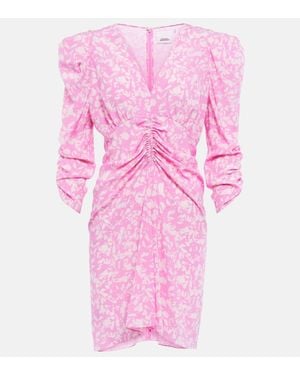 Isabel Marant Aliniza Floral Silk-Blend Minidress - Pink
