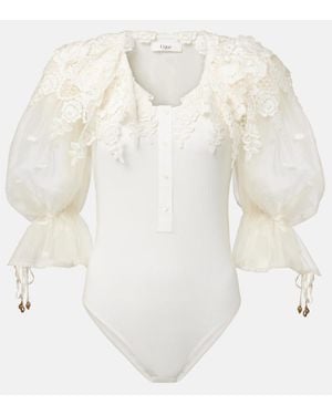 Chloé Body De Guipur De Algodon - Blanco