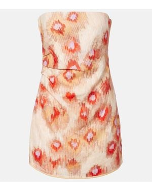 SIR. Fiorella Floral Linen Minidress - Orange