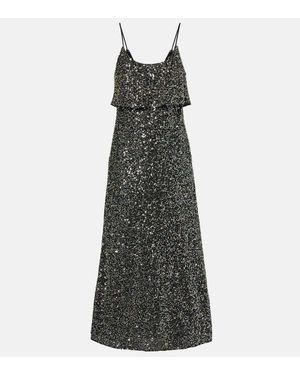 Rabanne Embellished Crepe Slip Dress - Gray