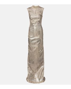 Rick Owens Beschichtetes Maxikleid Aus Denim - Natur