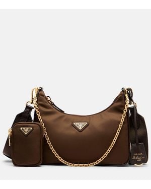 Prada Schultertasche Re-Edition 2005 Aus Re-Nylon - Braun