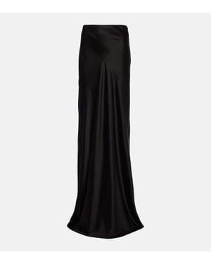 The Sei Silk Satin Maxi Skirt - Black