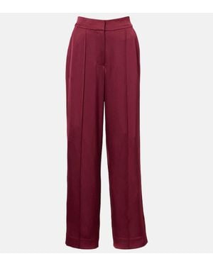 Jonathan Simkhai Weite High-Rise-Hose Kyra Aus Satin - Rot