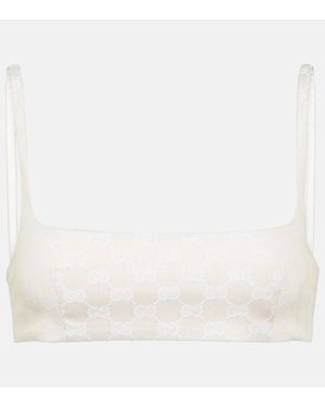 Gucci Gg Gabardine Bra Top - Natural