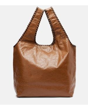 Dries Van Noten Tote Bag March Large Aus Leder - Braun