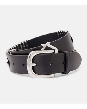 Isabel Marant Embellished Leather Belt - Black