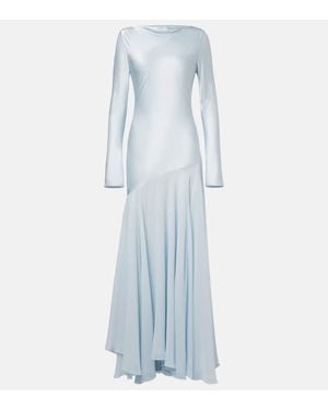 TOVE Robe Cordelia Aus Seidensatin Und Chiffon - Blau