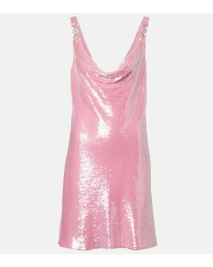 Versace Medusa '95 Sequined Silk Slip Dress - Pink