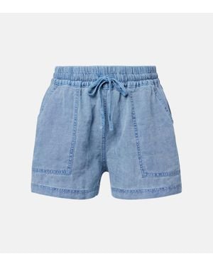 Velvet Sutton Linen Shorts - Blue
