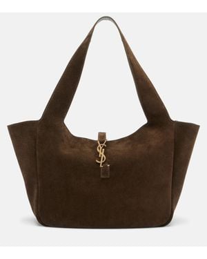 Saint Laurent Sac Le 5 A 7 Bea En Daim - Marron