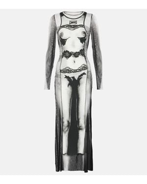 Jean Paul Gaultier Abito Lungo Mariniere - Grigio