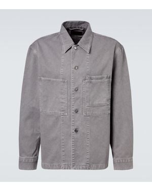 Lemaire Hemdjacke Workwear Aus Denim - Grau
