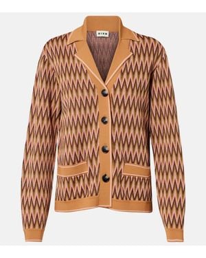 RIXO London Quinley Jacquard Cardigan - Brown