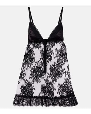 Dolce & Gabbana Floral Lace Top - Black