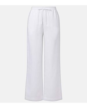 Asceno Aurelia Linen Wide-Leg Pants - White