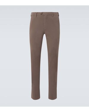 Canali Pleated Cotton Chinos - Brown