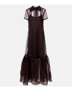 STAUD Calluna Organza Maxi Dress - Brown