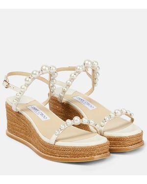 Jimmy Choo Verzierte Espadrille-Sandalen Amatuus 60 - Mettallic