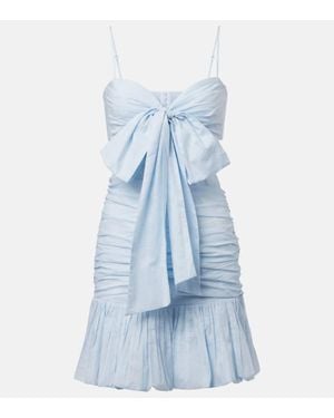 Zimmermann Vestido Corto Rhiannon De Algodon - Azul