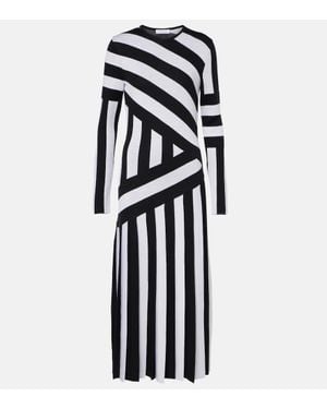 Gabriela Hearst Seema Striped Wool Maxi Dress - Black