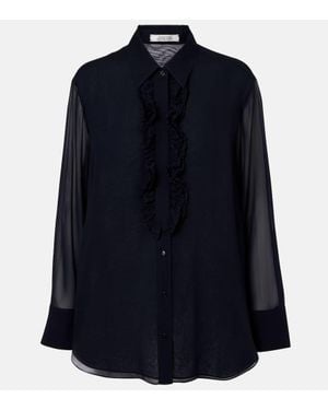 Dorothee Schumacher Sheer Dreams Silk Chiffon Blouse - Blue