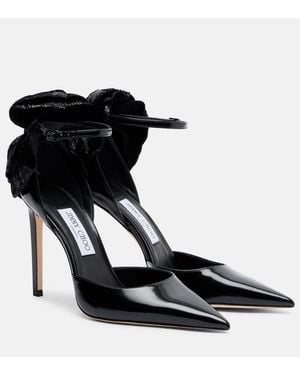 Jimmy Choo Salones Marja 100 De Piel Con Aplique Floral - Negro