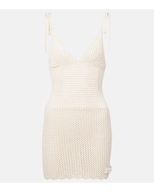 The Attico Knitted Cotton Minidress - Natural
