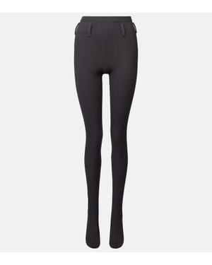 Prada Strumpfhose Aus Rippstrick - Schwarz