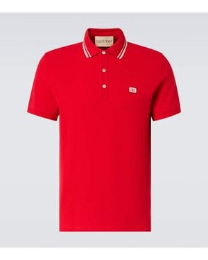 Valentino Polohemd Vlogo Aus Baumwoll-Pique - Rot