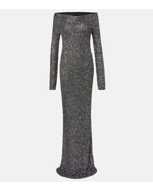 Stella McCartney Robe Aus Strick Mit Pailletten - Grau