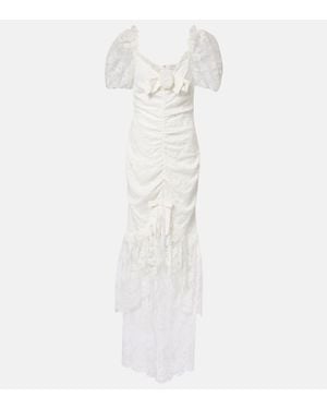 Alessandra Rich Robe Aus Spitze - Weiß