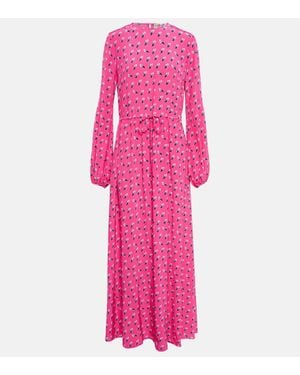 Diane von Furstenberg Robe Longue Sydney Imprimee - Rose
