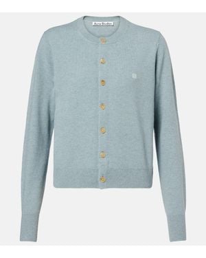 Acne Studios Kenny Wool And Yak Cardigan - Blue