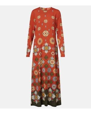 La DoubleJ Bedrucktes Maxikleid Swing Aus Jersey - Rot