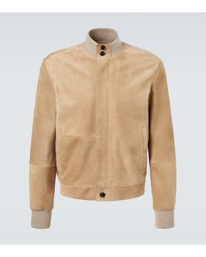 ZEGNA Blouson Aus Veloursleder - Natur
