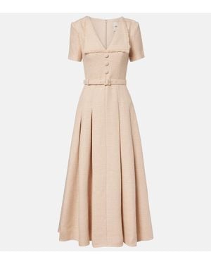 Roland Mouret Maxikleid Aus Boucle - Natur