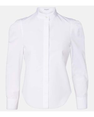 Alaïa Bluse Aus Baumwollpopeline - Weiß