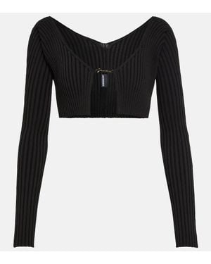 Jacquemus La Maille Pralu Cropped Cardigan - Black