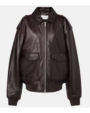 Frankie Shop Viper Leather Jacket - Black