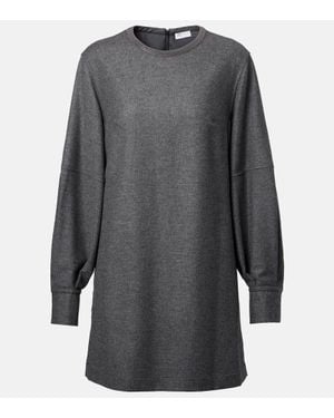 Brunello Cucinelli Wool And Cashmere Minidress - Grey